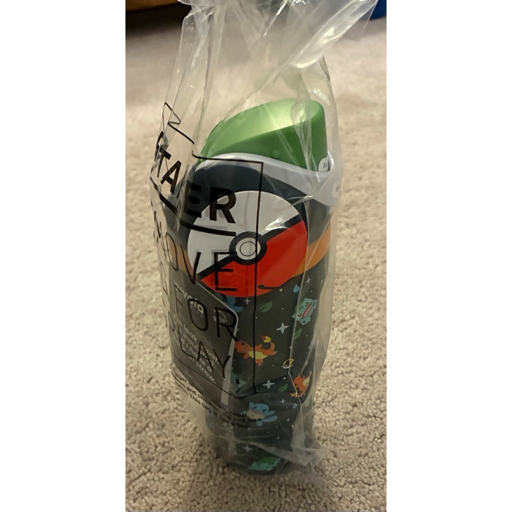 Owala Kids 16 oz Insulated Water Bottle Flip Lid Straw Pokémon Bulbasaur Set